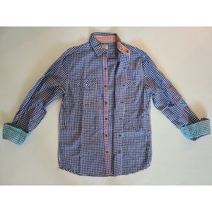 TRE VERO Men's Pearl Snap Long Sleeves Multicolor Checkered Shirt Size M